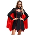 thumbnail image 1 of CHICTRY Womens Victorian Vampire Queen Dress Gothic Batwing Sleeve Bodycon Dresses Black&Burgundy L, 1 of 6