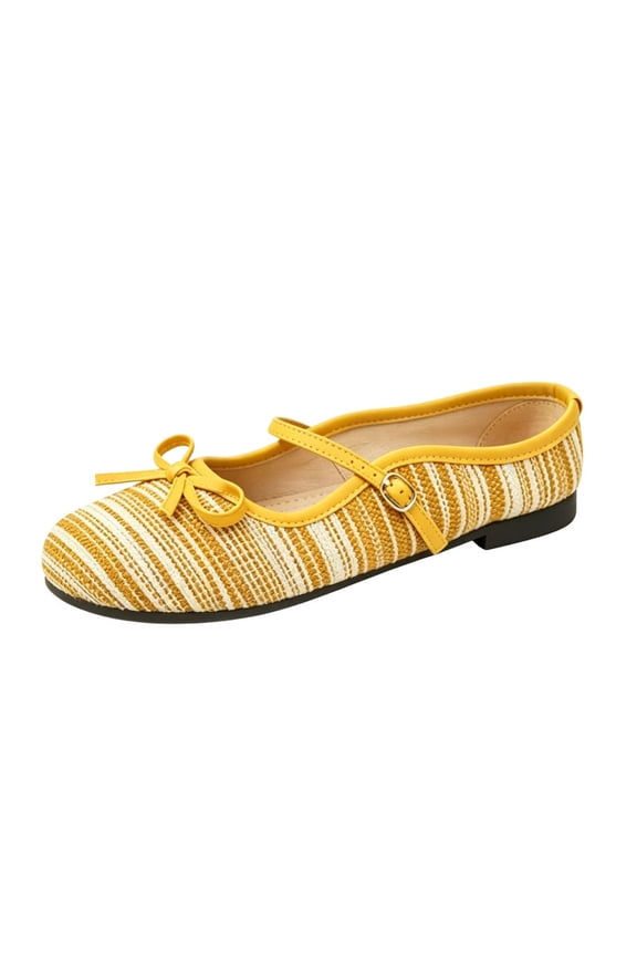 Mary Jane Bow Flats for Women Slip On Lightweight Ballet Flats Backless Mules with Ankle Strap Flats for Casual Dressy