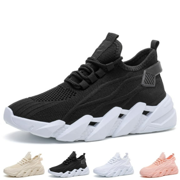 CHICVOMEY Breathable Sneakers for Women Running Shoes Lace Up Sneakers Non-Slip Blade Sole Comfortable Sneakers Casual Walking Shoes