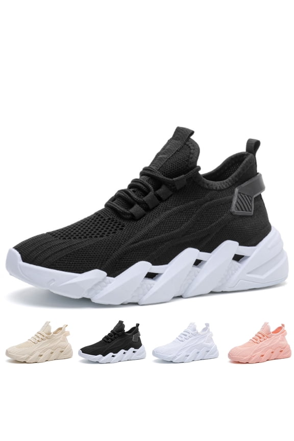 Breathable Sneakers for Women Running Shoes Lace Up Sneakers Non-Slip Blade Sole Comfortable Sneakers Casual Walking Shoes