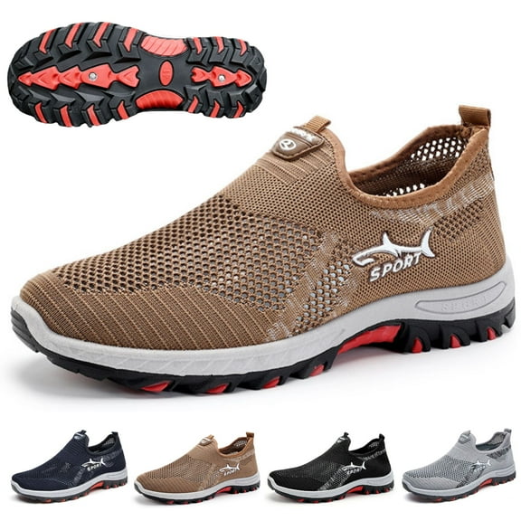 CHICVOMEY Breathable Walking Sneakers for Men Lightweight Slip-On Sneakers with Slip-Resistant for Running Trekking Camping