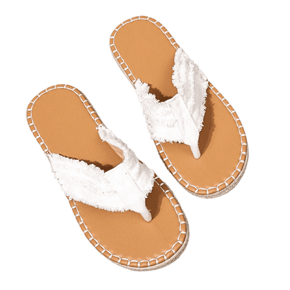 CHICVOMEY Casual EspadrillesWomen's Flip Flops 2025 Comfortable Sandals for Women with Non-Slip Sole Soft Lined Footbed Toe Guard Stylish Beach Thong Sandals for Women Outdoor