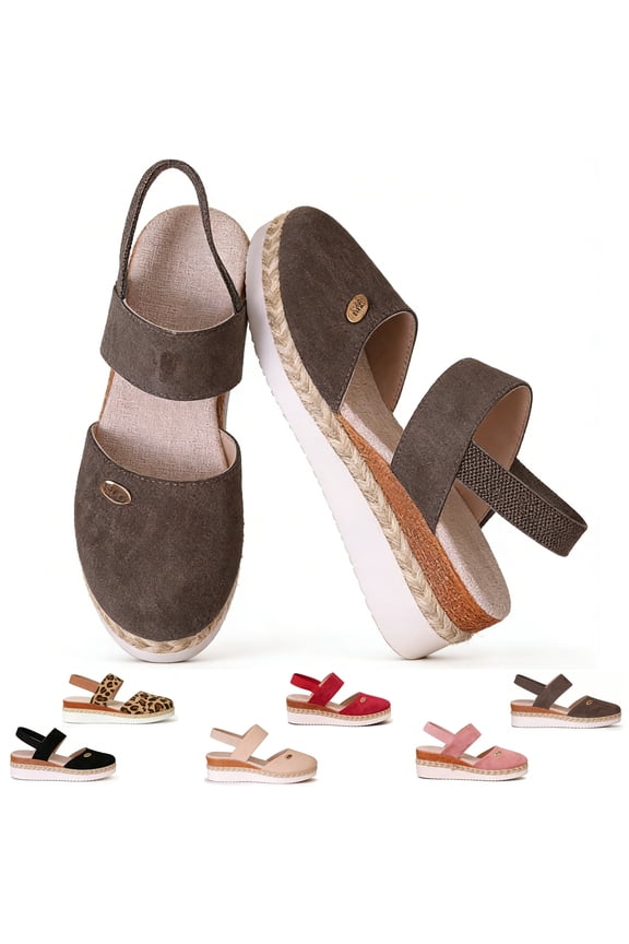 Casual Wedge Heels for Women Sandals Clogs for Women Platform Sandals with Adjustable Elastic Ankle Strap