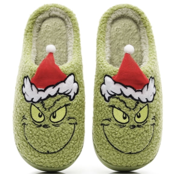 CHICVOMEY Christmas Slippers for Women & Men - Plush Fuzzy Family Matching House Slippers with Non-Slip Sole, Warm Cozy Holiday Slippers