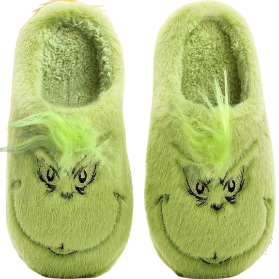 CHICVOMEY Christmas Slippers for Women & Men - Plush Fuzzy Family Matching House Slippers with Non-Slip Sole, Warm Cozy Holiday Slippers