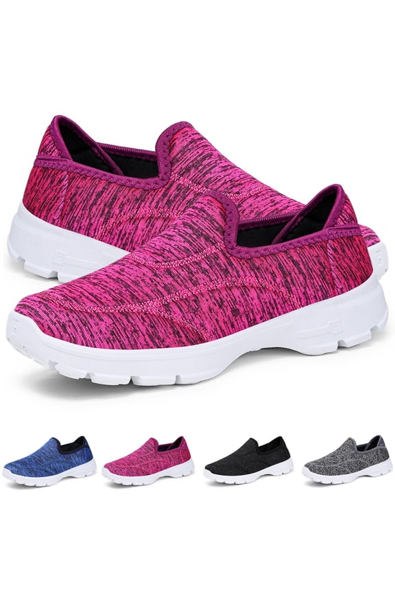 Comfort Breathable Slip-On Sneakers for Women Walking Shoes Lightweight Casual Tennis Shoes for Walking & Sports Sneakers with Arch Support