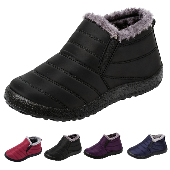 CHICVOMEY Comfort Snow Boots for Women Winter Boot with Warm Fur Lined Ankle Booties Slip On Waterproof Short Boots for Women&Men