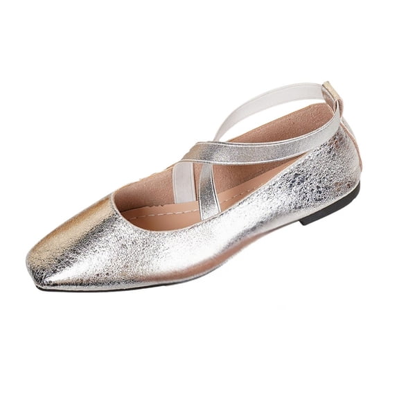 CHICVOMEY Comfortable Ballet Flats Lightweight Slip-On Flats Soft Versatile Criss-Cross Strap Flats for Casual & Work Wear