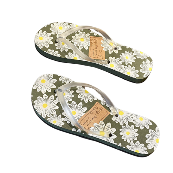 CHICVOMEY Comfortable Sandals for Women Printed Flip Flops with Soft Straps for All-Day Wear