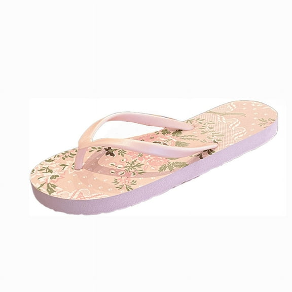 CHICVOMEY Comfortable Sandals for Women Printed Flip Flops with Soft Straps for Beach Everyday Wear