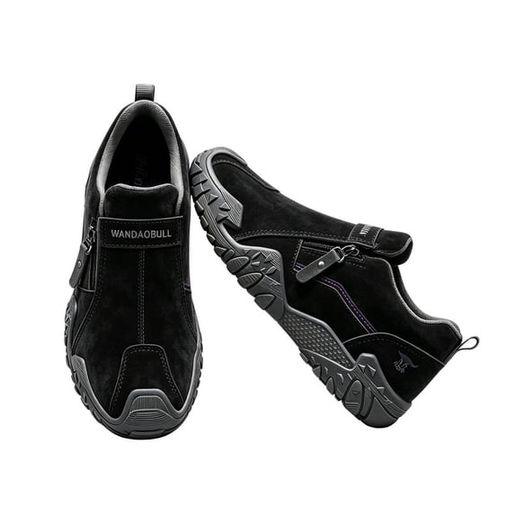 CHICVOMEY Comfortable Slip On Shoes for Man Walking Shoes with Non-Slip Sole Versatile Side Zipper Design Suitable for Fitness Travel and Outdoor Activities