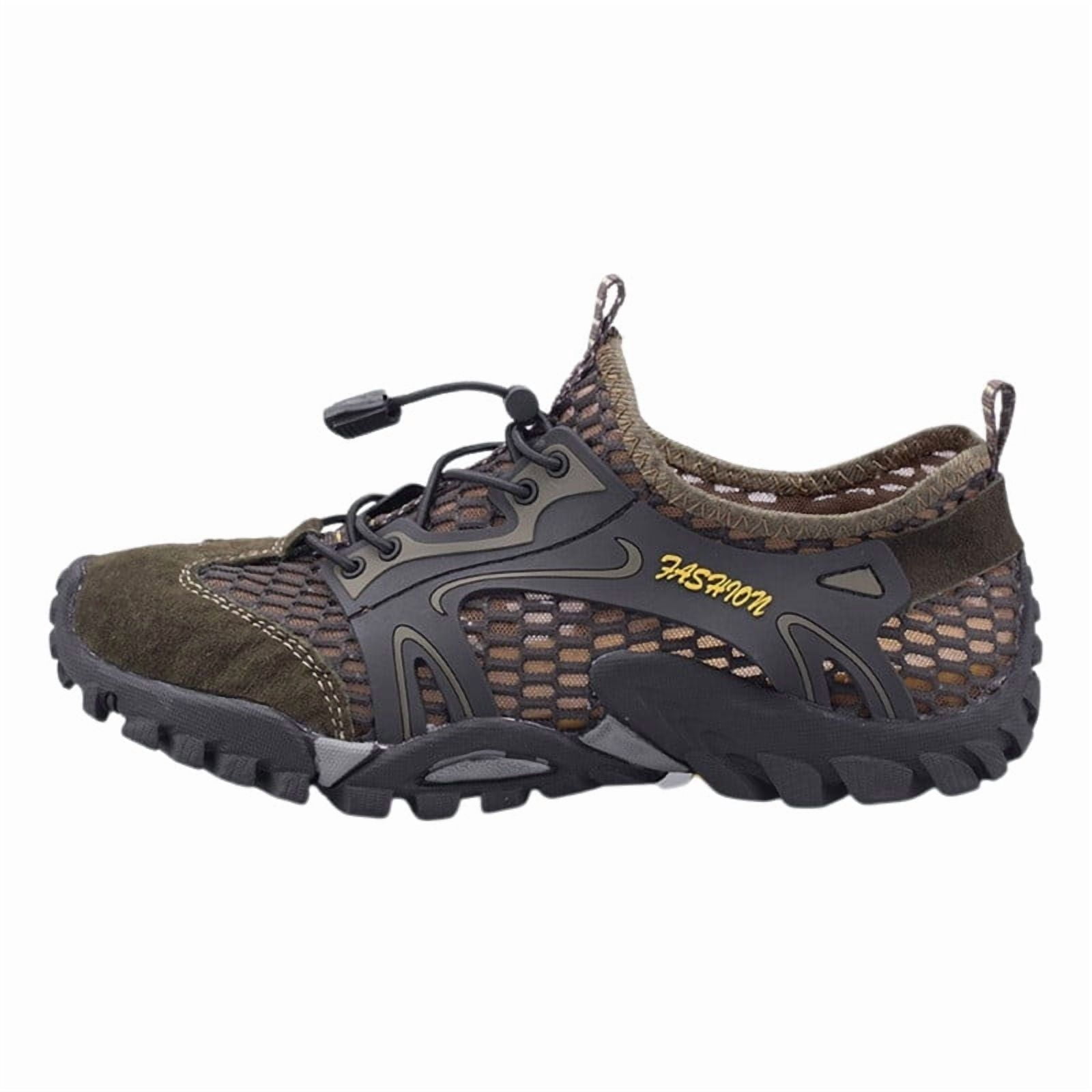 CHICVOMEY Comfortable Sneakers for Men Lightweight Breathable Slip-On Hiking Shoes Non-slip Wear Resistant Outdoor Sneakers Ideal for Summer Beach and Camping