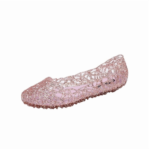 CHICVOMEY Comfortable Womens Flats Lightweight Slip-on Jelly Shoes Casual Non-slip Flat Shoes Suitable for Holiday and Beach