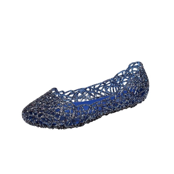 CHICVOMEY Comfortable Womens Flats Lightweight Slip-on Jelly Shoes Casual Non-slip Flat Shoes Suitable for Holiday and Beach