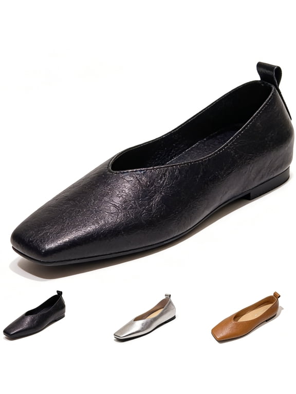 Dressy Shoes for Women Flats Penny Loafers with Memory Foam Insole Slip-On Flats for Casual & Work