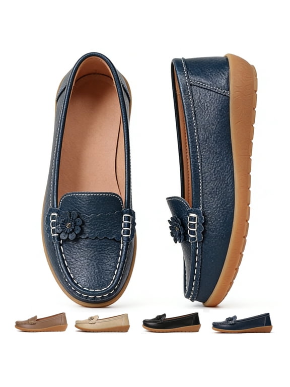 Dressy Shoes for Women Loafers Penny Loafers for Women with Arch Support Slip On Flats for Walking & Work