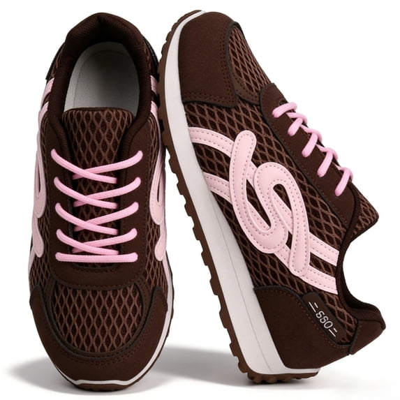 CHICVOMEY Fashion Tennis Sneakers for Women Retro Platform Sneakers - Breathable Mesh Lace-up Platform Tennis Shoes with Non-slip Outsole - Casual & Walking Sneakers for Daily Wear