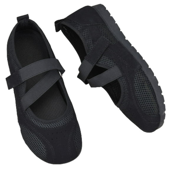 CHICVOMEY Flats for Women Breathable Mesh Mary Jane Flats for Women Casual & Work Ballet Flats Slip On Shoes with Velcro Strap