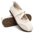 thumbnail image 1 of CHICVOMEY Flats for Women Breathable Mesh Mary Jane Flats for Women Casual & Work Ballet Flats Slip On Shoes with Adjustable Strap, 1 of 9