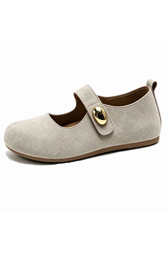 Flats for Women Mary Jane Flats Round Toe Comfort Walking Shoes with Suede for Daily & Walking