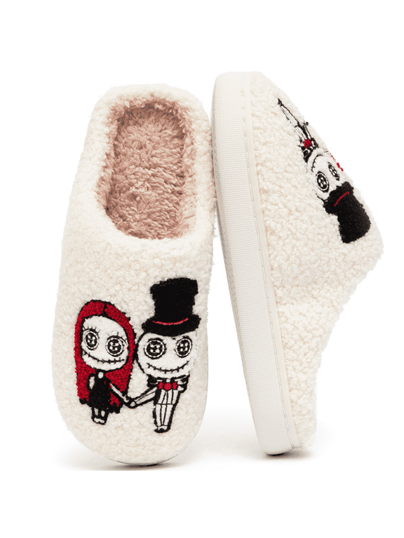 Halloween Slippers for Women & Men - Non-Slip Fuzzy Indoor Slides with Cute Design | Plush Comfy House Shoes