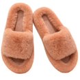 thumbnail image 1 of CHICVOMEY House Slippers for Women Fuzzy Open-Toe with Memory Foam House Shoes Plush Cozy Faux Fur Slippers Indoor Outdoor, 1 of 8