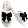 thumbnail image 1 of CHICVOMEY House Slippers for women Plush Memory Foam Indoor Shoes with Bow Cute Fuzzy House shoes, 1 of 8