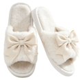 thumbnail image 1 of CHICVOMEY House Slippers for women Plush Memory Foam Indoor Shoes with Bow Cute Fuzzy House shoes, 1 of 8