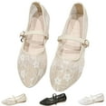 thumbnail image 1 of CHICVOMEY Lace Mesh Mary Jane Shoes for Women Casual & Work Walking Mary Jane Flats Ballet Flats with Buckle Fashion Ballet Flats for Women, 1 of 6