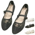thumbnail image 1 of CHICVOMEY Lace Mesh Mary Jane Shoes for Women Casual & Work Walking Mary Jane Flats Ballet Flats with Buckle Fashion Ballet Flats for Women, 1 of 7