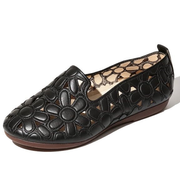 CHICVOMEY Loafers for Women Round Toe Embossed Shallow Slip On Lightweight Comfortable Home Beach Casual Shoes