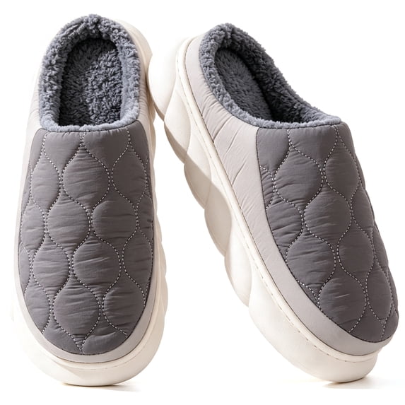 CHICVOMEY Men's House Slippers Fuzzy Comfy Slippers Indoor Outdoor with Faux Fur Lining Fleece and Man House Shoes Bedroom