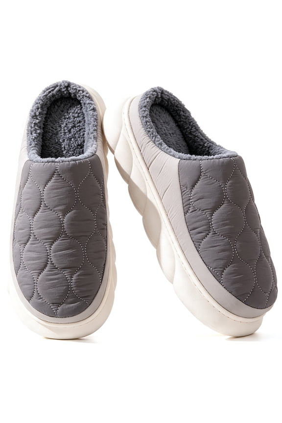Men's House Slippers Fuzzy Comfy Slippers Indoor Outdoor with Faux Fur Lining Fleece and Man House Shoes Bedroom