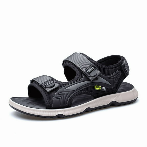 CHICVOMEY Men's Sandals Summer Slide Sandals with Soft Latex Cushion Adjustable Straps Non-Slip Sole Lightweight Breathable Beach Shoes for Walking