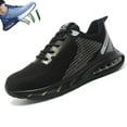 thumbnail image 1 of CHICVOMEY Men's Steel Toe Work Sneakers Safety Air Cushion Puncture Proof Shoes Lightweight Industrial Construction Gym Workout Wide Width Non Slip, 1 of 6