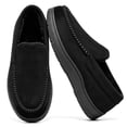 thumbnail image 1 of CHICVOMEY Men's Suede Moccasin Slippers with Faux Fur Lining - Indoor Outdoor Winter House Shoes Slip-On Slippers, 1 of 10