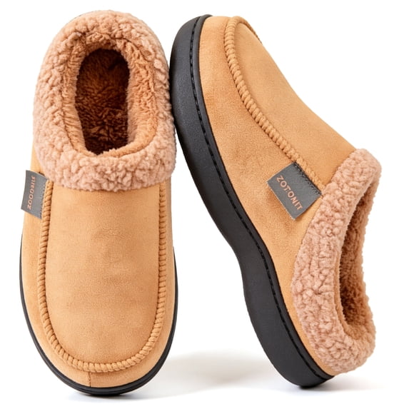 CHICVOMEY Mens Fuzzy Slippers Memory Foam Moccasin Slippers for Men Indoor Outdoor Slip-On Warm Fuzzy Comfy House Shoes
