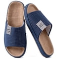 thumbnail image 1 of CHICVOMEY Mens Slippers Breathable Slip-On Indoor Open Toe House Slippers Soft Anti-Slip Lightweight Bedroom Home Shoes, 1 of 9