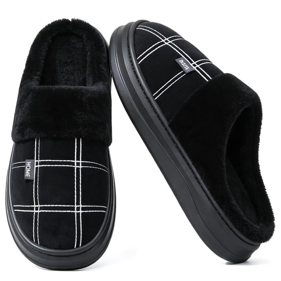 CHICVOMEY Mens Slippers Fluffy Plush Home Shoes Non-slip Omfortable Bedroom Warm House Slippers Footwear Fuzzy Slippers Indoor Outdoor