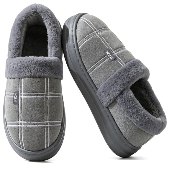 CHICVOMEY Mens Slippers Fluffy Plush Home Shoes Non-slip Omfortable Bedroom Warm House Slippers Footwear Fuzzy Slippers Indoor Outdoor