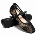 thumbnail image 1 of CHICVOMEY Mesh Ballet Flats for Women Breathable Ballet Flats with Buckle Fashion Fishnet Flats for Women Casual Work Flats, 1 of 9