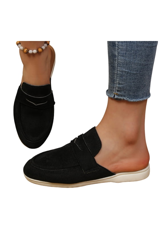 Mules & Clogs for Women Leather Womens Slip on Shoes Comfortable Casual Mules Shoes for Indoor Outdoor Business