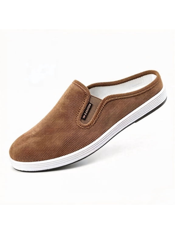 Mules for Men Closed Toe Canvas Slip on Non Slip Breathable Lightweight Casual Outdoor Walking Shoes