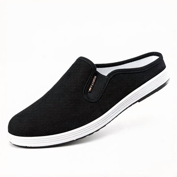 CHICVOMEY Mules for Men Closed Toe Canvas Slip on Non Slip Breathable Lightweight Casual Outdoor Walking Shoes