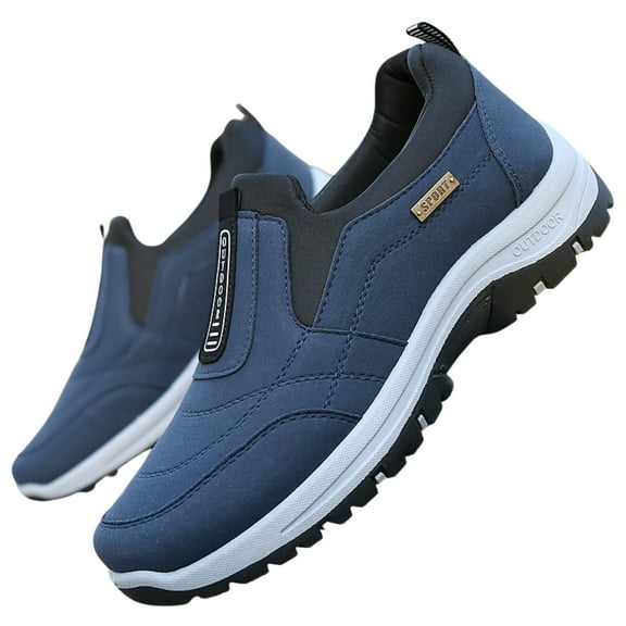 CHICVOMEY Orthopedic Shoes for Men Walking Sneakers with Arch Support Comfortable Slip On Waterproof Hiking Sneakers Outdoor Non Slip Casual Everyday Wear