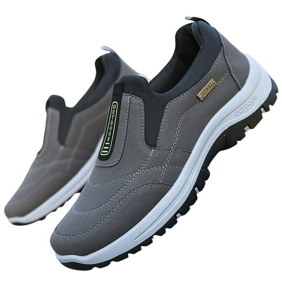 CHICVOMEY Orthopedic Shoes for Men Walking Sneakers with Arch Support Comfortable Slip On Waterproof Hiking Sneakers Outdoor Non Slip Casual Everyday Wear
