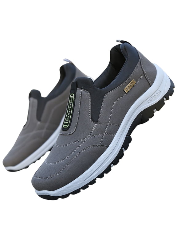 Casual Shoes for Men Walking Sneakers with Arch Support Comfortable Slip On Waterproof Hiking Sneakers Outdoor Non Slip Casual Everyday Wear