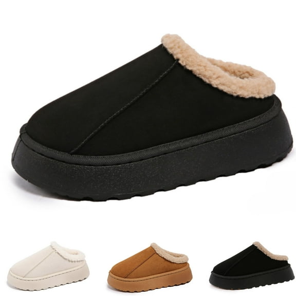 CHICVOMEY Platform Slippers for Women with Thick Sole Indoor/Outdoor House Shoes with Anti-Slip Rugged & Plush Lining Cozy Platform House Slippers