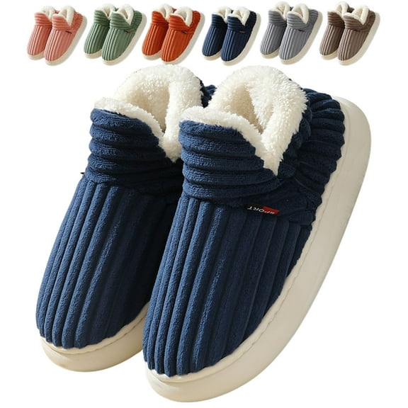 CHICVOMEY Plush Slipper Booties for Women and Men Cloud-Shaped Cozy Warm Non-slip House Shoes Indoor Outdoor with Memory Foam Sole Fleece Lined