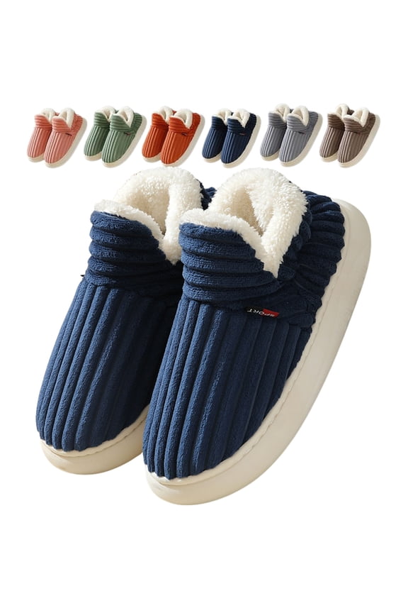 Plush Slipper Booties for Women and Men Cloud-Shaped Cozy Warm Non-slip House Shoes Indoor Outdoor with Memory Foam Sole Fleece Lined